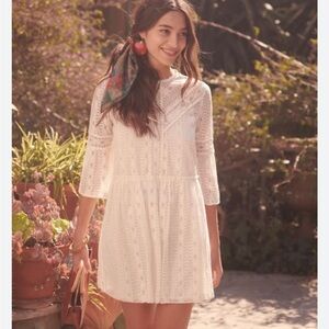 Sezane Cream Lace Midi Dress
